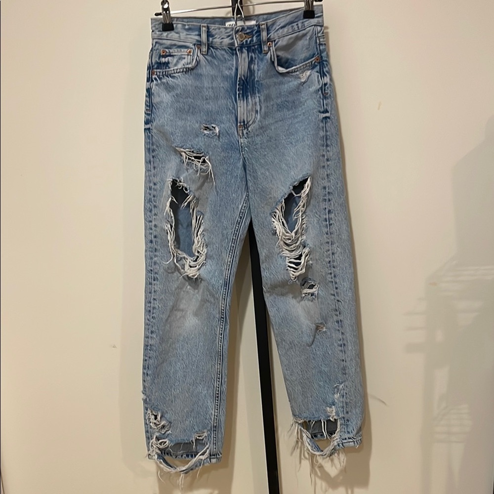 Zara Distressed Light Wash Jeans